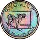 Ms68 1969 Franklin Mint Mini Wyoming Silver Medal, Pcgs- Rainbow Toned