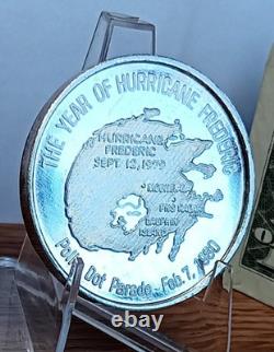 Mardi Gras POLKA DOT Parade 1980 The Year Of The Hurricane 1 oz. 999 Silver