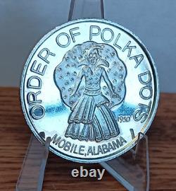 Mardi Gras POLKA DOT Parade 1980 The Year Of The Hurricane 1 oz. 999 Silver