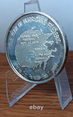 Mardi Gras POLKA DOT Parade 1980 The Year Of The Hurricane 1 oz. 999 Silver