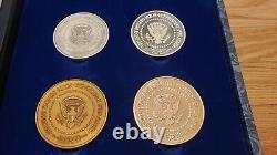 Matched 1973 President Nixon Official Inaugural 4 Medal Set Silver / Bronze