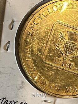 Medal 1971 24k GP Karlstein Castle. 999 Sterling Franklin Mint Wonder Of Mankind