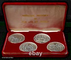 Medallic History of The Life of Christ 4-Medal Set 999+ Silver in Original Box