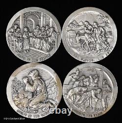 Medallic History of The Life of Christ 4-Medal Set 999+ Silver in Original Box