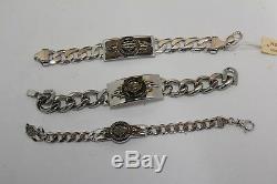 Men's or Women's Franklin Mint Harley Davidson Silver Bracelet 7 1/2