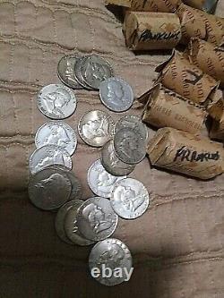 Mixed 90% Franklin Half dollars in $50 face lots (5 roll 100 coin lots)