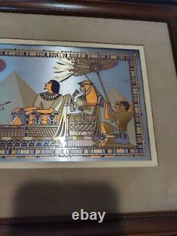 Moonlight On The Royal Pyramids 24k Silver Egyptian Art By Franklin Mint COA