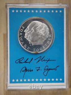 NIXON-AGNEW Sterling Silver Commemorative Medal 1970 Franklin Mint FREE SHIP