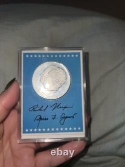 NIXON-AGNEW Sterling Silver Commemorative Medal 1970 Franklin Mint FREE SHIP