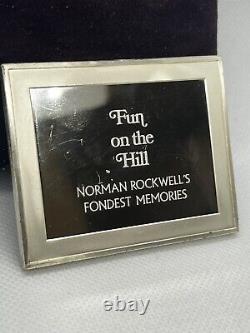 NORMAN ROCKWELL Fondest Memories FUN ON THE HILL 3+ oz. 925 Fine Silver