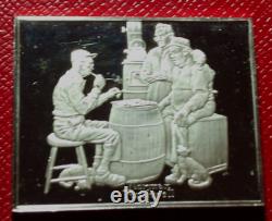 NORMAN ROCKWELL Fondest Memories The Checker Game 3 Troy oz. 925 Fine Silver
