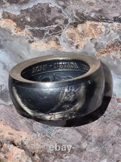 Nevada Bicentennial Sterling Silver Coin Ring. 925 Handcrafted Band Nevada Bicentennial Sterling Silver Coin Ring. 925 Handcrafted Band