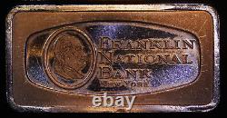 New York Franklin National Bank 1970 Franklin Mint 2oz 925 Silver bar C2814
