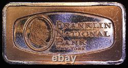 New York Franklin National Bank 1970 Franklin Mint 2oz 925 Silver bar C2814