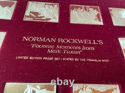 Norman Rockwell 10 Silver Favorite Moments Mark Twain Proof Franklin Mint