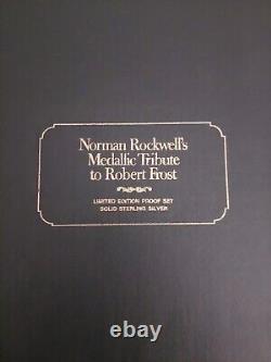 Norman Rockwell 1974 Sterling Silver Medallic Tribute to Robert Frost Set