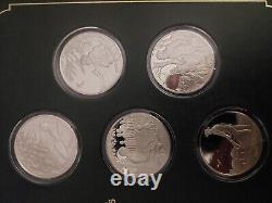 Norman Rockwell 1974 Sterling Silver Medallic Tribute to Robert Frost Set