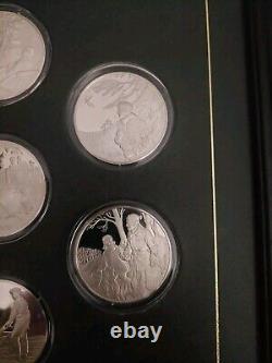 Norman Rockwell 1974 Sterling Silver Medallic Tribute to Robert Frost Set