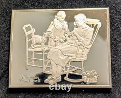 Norman Rockwell Fondest Memories The Knitting Lesson Sterling Silver Proof Ingot