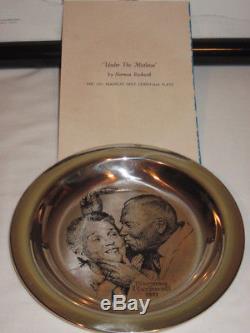 Norman Rockwell Franklin Mint 1971 Christmas Plate Sterling Silver 178g