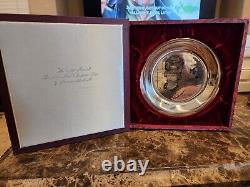 Norman Rockwell Hanging The Wreath 1974 Franklin Mint 8 Plate Sterling Silver