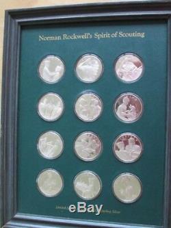 Norman Rockwell Spirit Of Scouting Set Silver Coins By Franklin Mint
