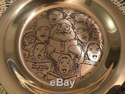 Norman Rockwell The Carolers Sterling Silver Franklin Mint Christmas Plate 1972