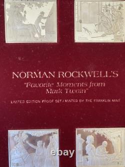 Norman Rockwell's Favorite Moments Mark Twain Limited Edition Proof Set STERLING
