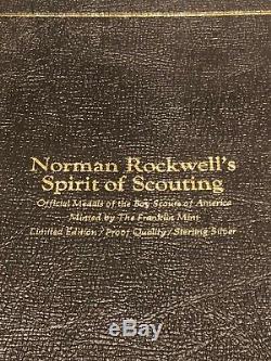 Norman Rockwell's Spirit of Scouting 12 Sterling Silver Rounds Franklin Mint
