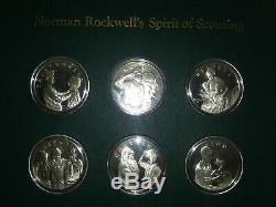 Norman Rockwell's Spirit of Scouting Sterling Silver 12 Coin Medallion Set