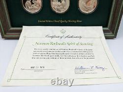 Norman Rockwell's Spirit of Scouting Sterling Silver Medallion Set with COA