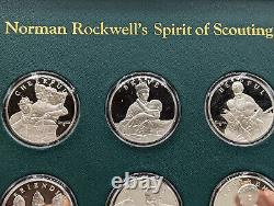 Norman Rockwell's Spirit of Scouting Sterling Silver Medallion Set with COA