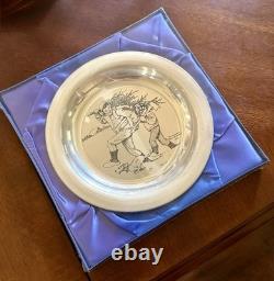 Norman Rockwell sterling silver 1970 Bringing Home the Tree collectors plate