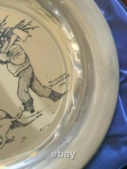 Norman Rockwell sterling silver 1970 Bringing Home the Tree collectors plate