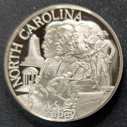 North Carolina State Silver Proof 33.2 g. 925 Round Franklin Mint 1975