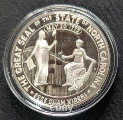 North Carolina State Silver Proof 33.2 g. 925 Round Franklin Mint 1975