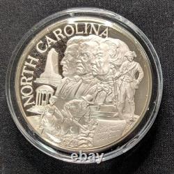 North Carolina State Silver Proof 33.2 g. 925 Round Franklin Mint 1975