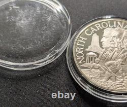 North Carolina State Silver Proof 33.2 g. 925 Round Franklin Mint 1975