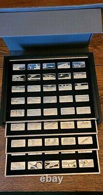 Official Franklin mint air and space 100 Sterling silver Ingot Collection