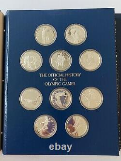 Official History of the Olympic Games, 50 Silver Medals w COA, Franklin Mint