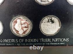 Official Medals Of Indian Tribal Nations 1973 Franklin Mint 10 Coins 999 Silver