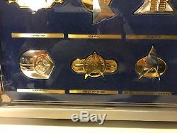 Official Star Trek Insignia Badges Set With Case Sterling Silver Franklin Mint