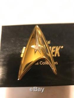 Official Star Trek Insignia Badges Set With Case Sterling Silver Franklin Mint
