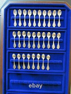 Official State Birds Silver Sterling Spoon Miniatures By The Franklin Mint 28pc