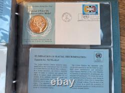 Official United Nations Medallic First Day Covers 1971 Five Sterling Silver
