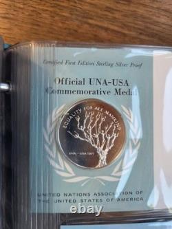 Official United Nations Medallic First Day Covers 1971 Five Sterling Silver