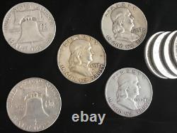 One Lot of Franklin Half Dollars single Roll of 20 90% Silver (1950-63)