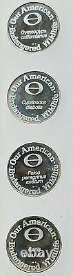 Our American Endangered Wildlife. 925 Silver Coin Collection Franklin Mint