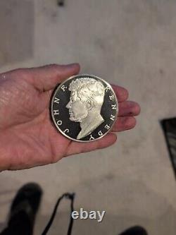 Over Half Pound Solid Sterling Silver Jfk Memorial Proof Medallion, Beautiful