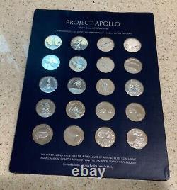 PROJECT APOLLO Franklin Mint 20 Sterling Silver Medals- Silver flown- Apollo 13